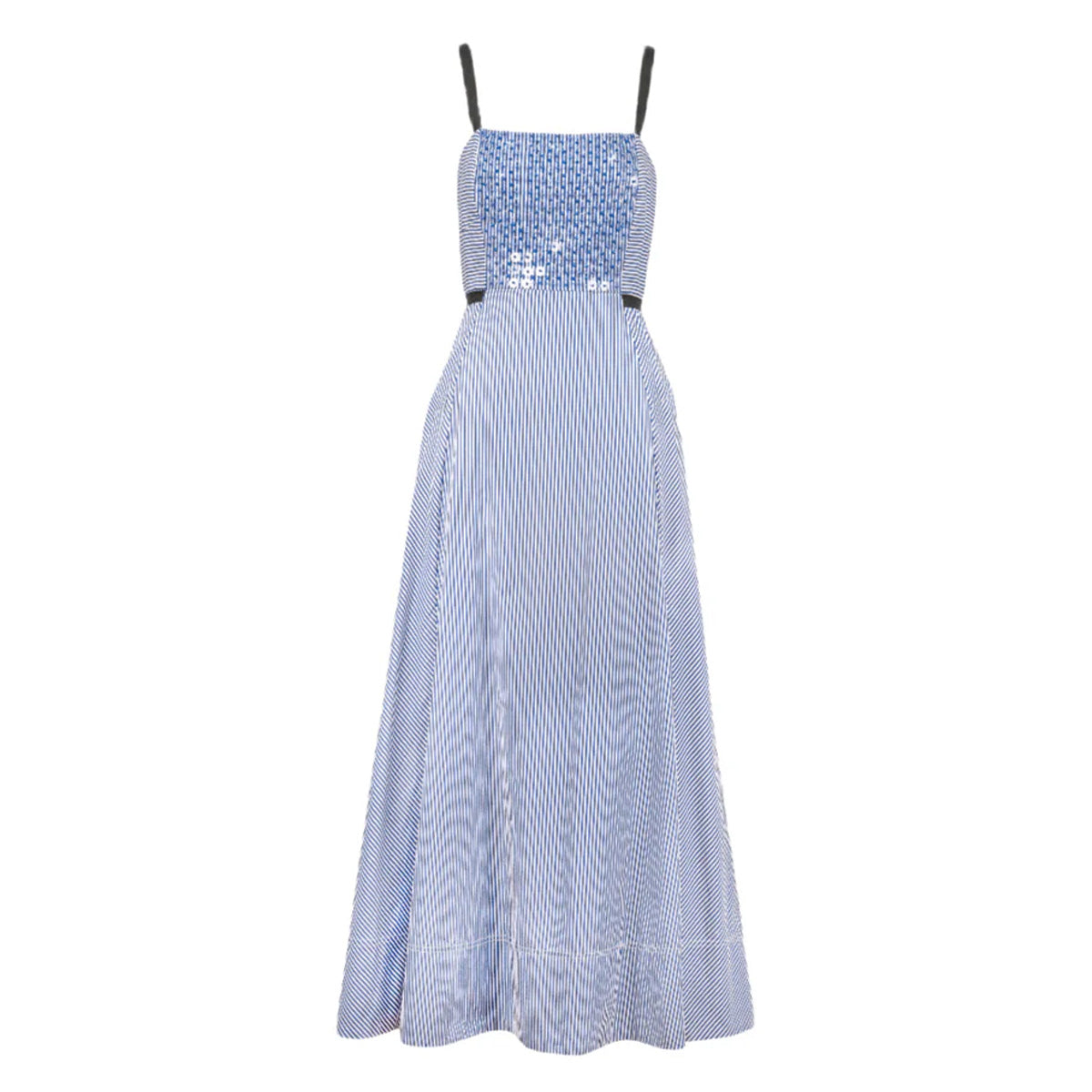 Tavira Dress in Blue & Optic White