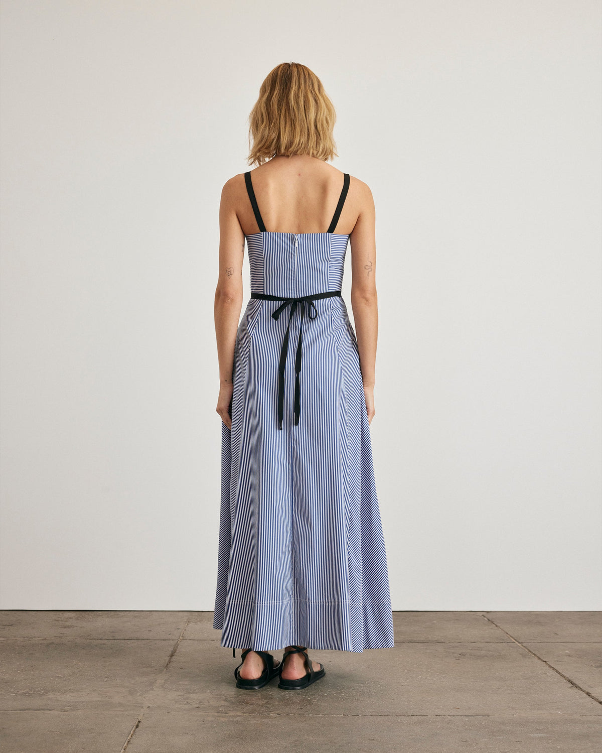Tavira Dress in Blue & Optic White