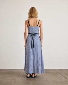 Tavira Dress in Blue & Optic White