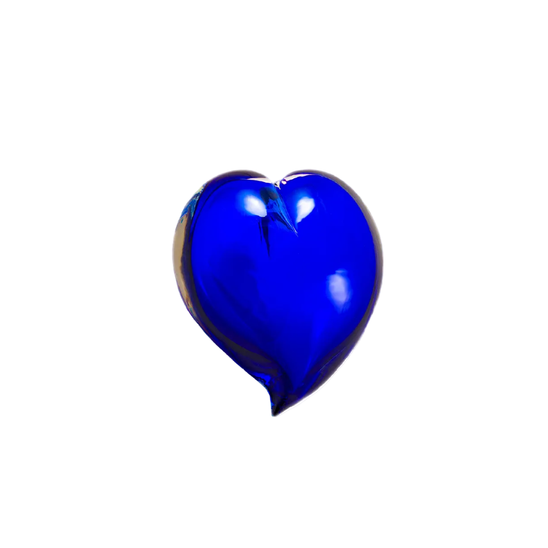 Amore Glass Heart in Blue