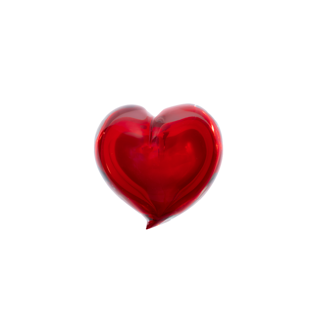 Amore Glass Heart in Red