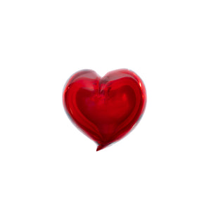 Amore Glass Heart in Red