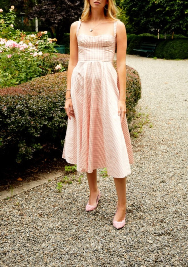 OTM Exclusive: Daphne Dress in Pink Gingham