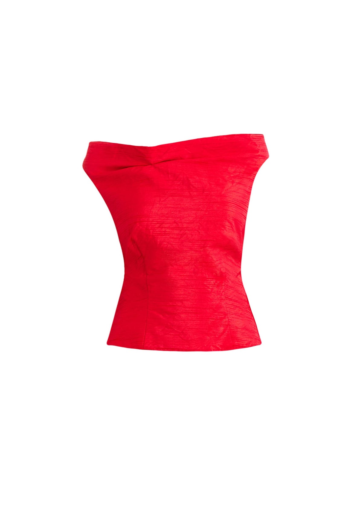 Taza Draped Top in Rose Red