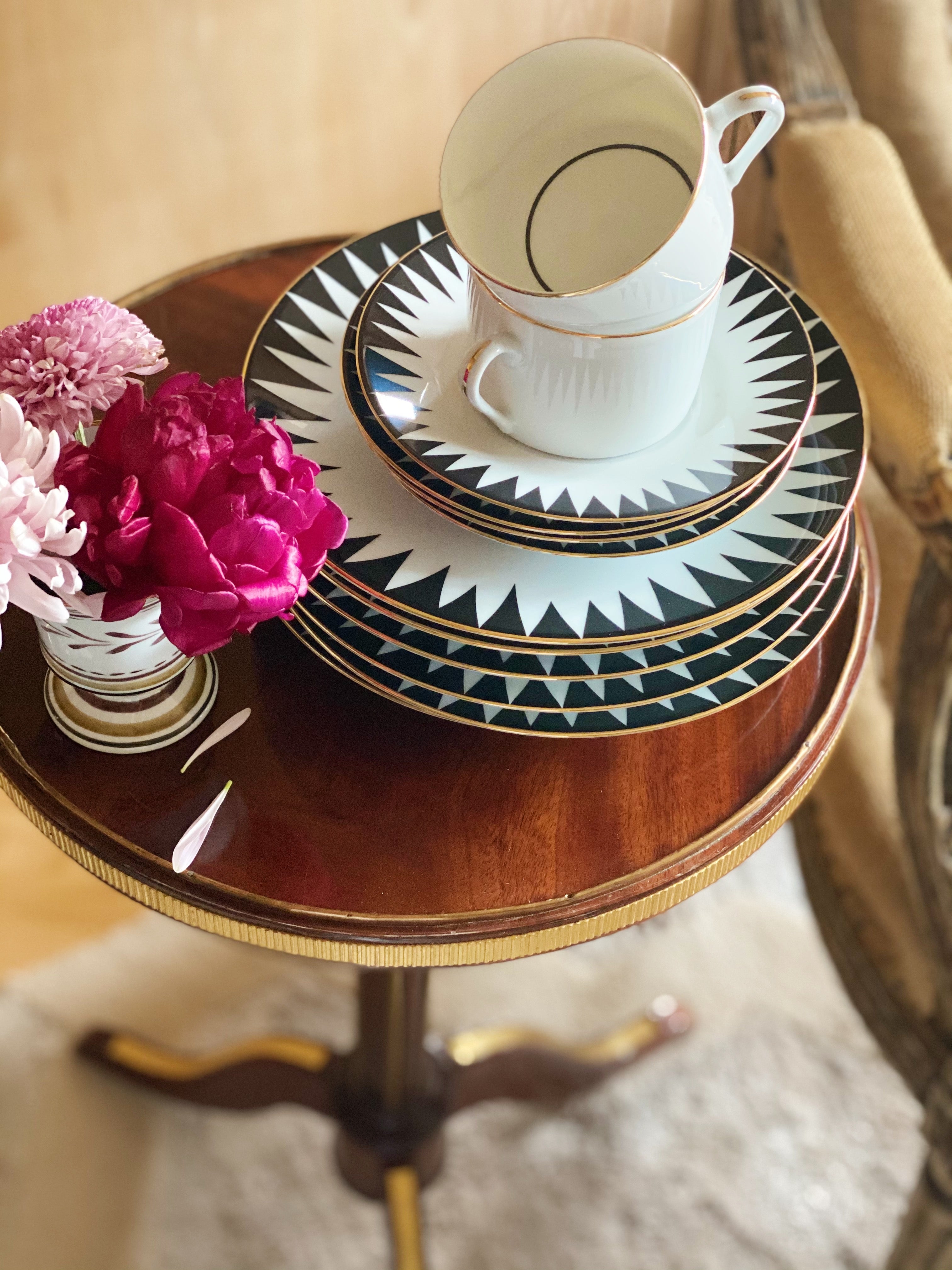 Black Punk Tea Cup With Plate