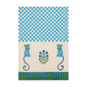 Monkey Blue & Green Tea Towels, Set of 2