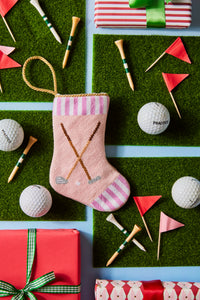 Tee Time Tidings Stocking in Pink