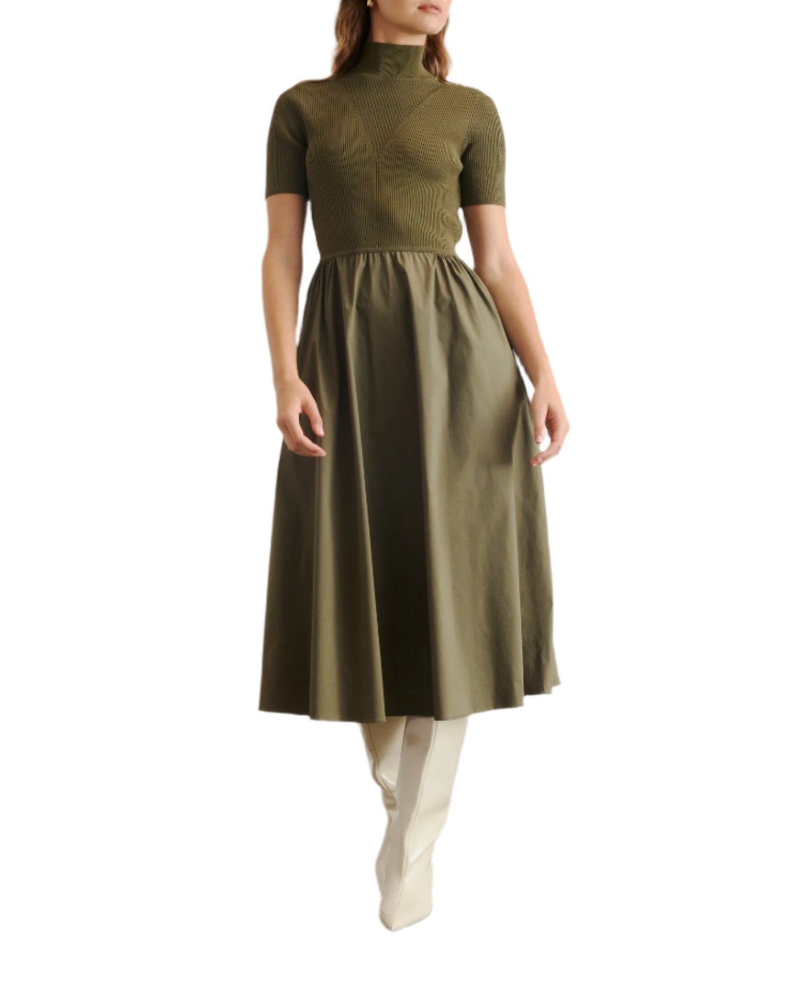 Teresa Knit Dress in Fern