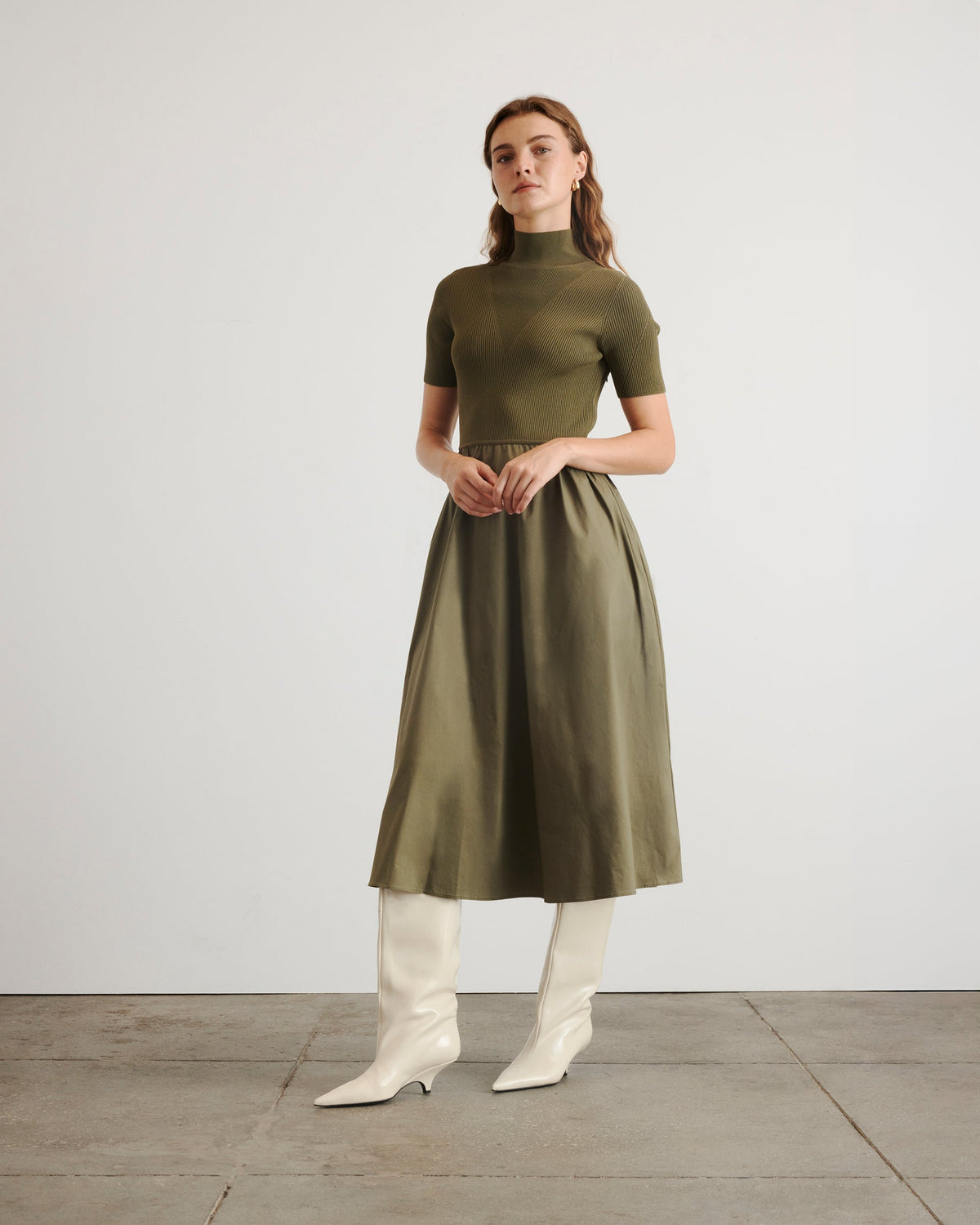 Teresa Knit Dress in Fern