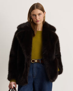 Terri Coat in Dark Fig