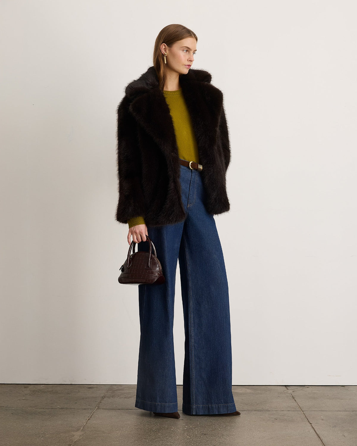 Terri Coat in Dark Fig
