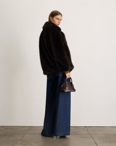 Terri Coat in Dark Fig