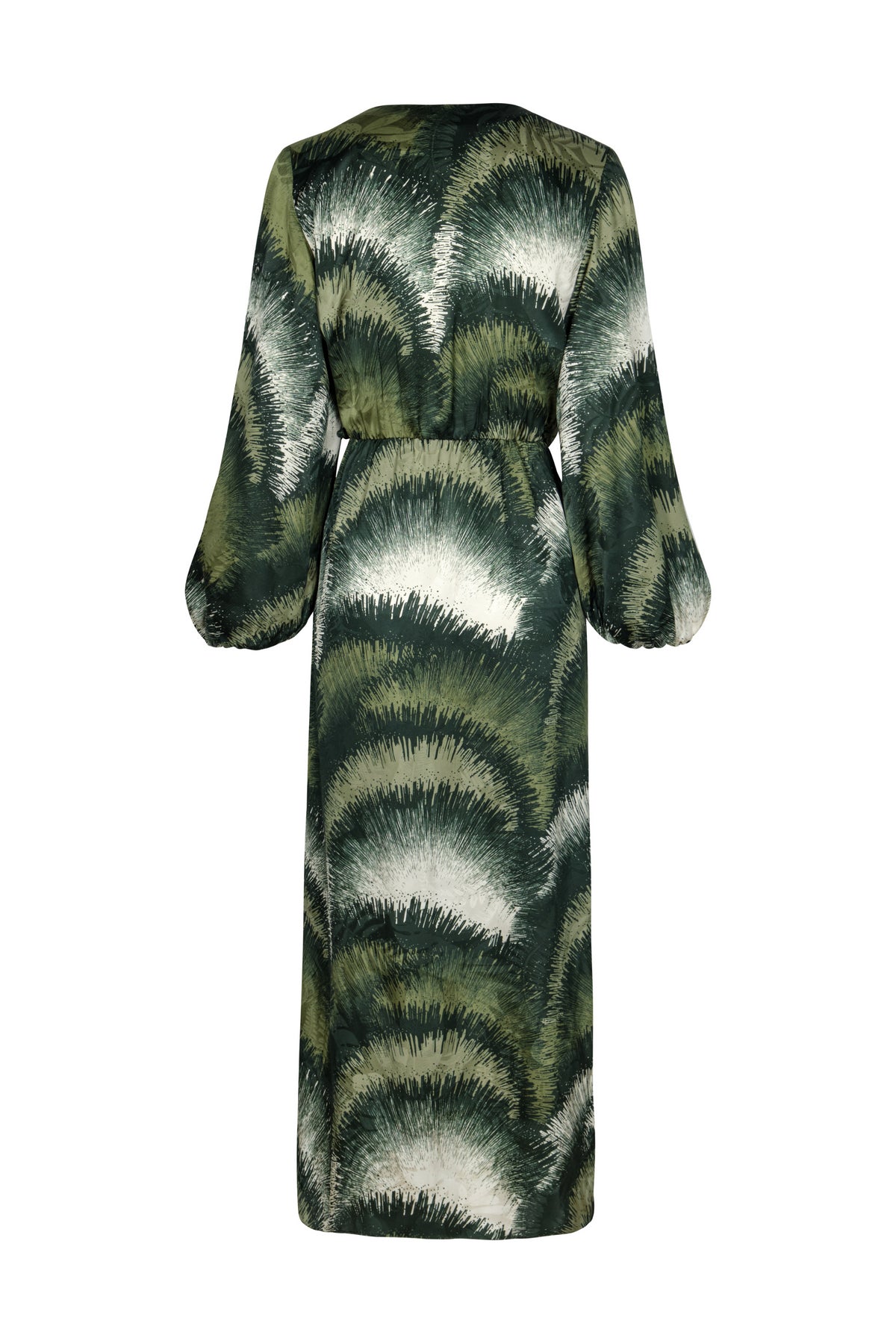 Tertulia Silk Jacquard Maxi Dress in Green Brushed