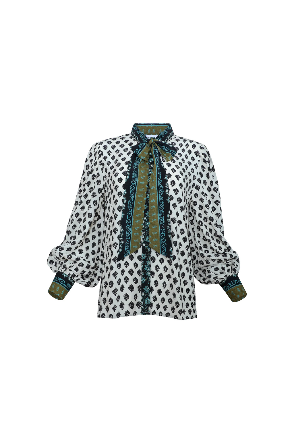 The Tess Blouse in Thistle and Vine Cream. 