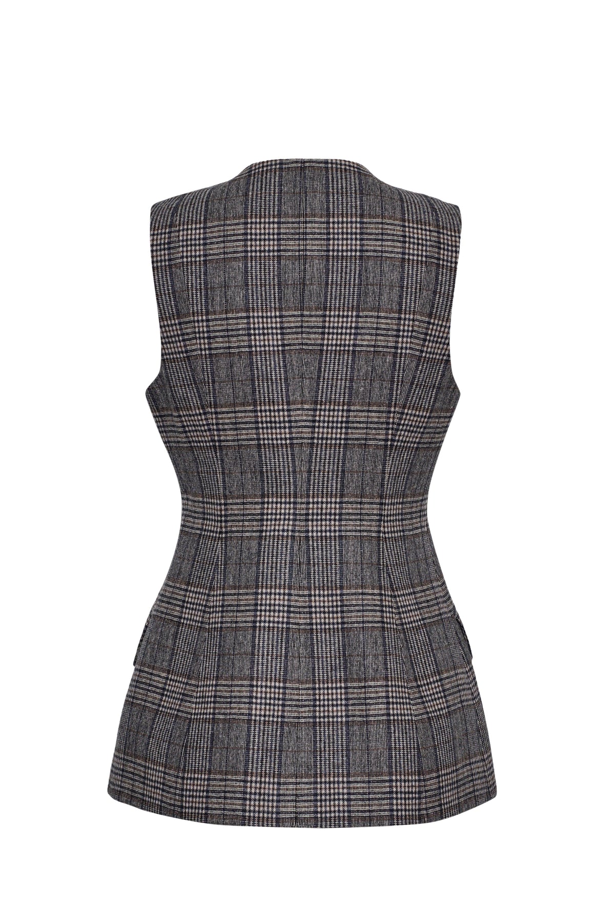 Tess Vest in Keighley Plaid Grey