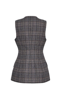 Tess Vest in Keighley Plaid Grey