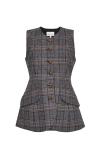 Tess Vest in Keighley Plaid Grey