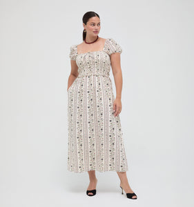 The Aster Nap Dress in Kelmscott Ribbon Stripe