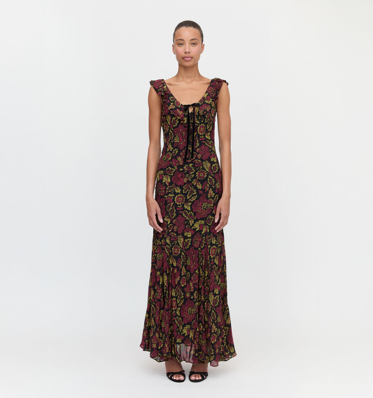 The Augustina Dress in Black Palampore Floral
