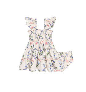 The Baby Ellie Nap Dress in Pink Scallop Bow Chintz
