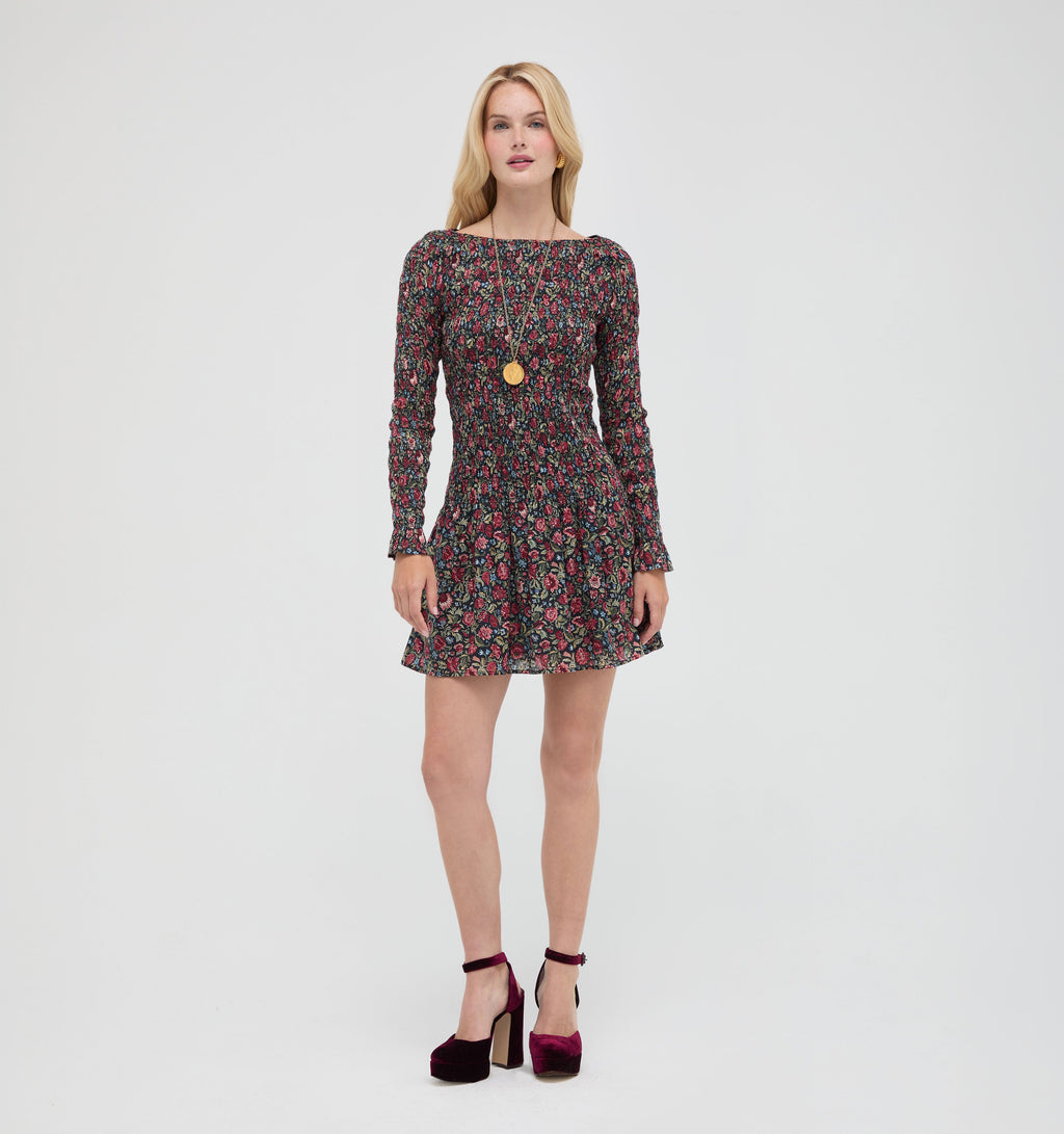 The Dalia Mini Nap Dress in Jacobean Sprig