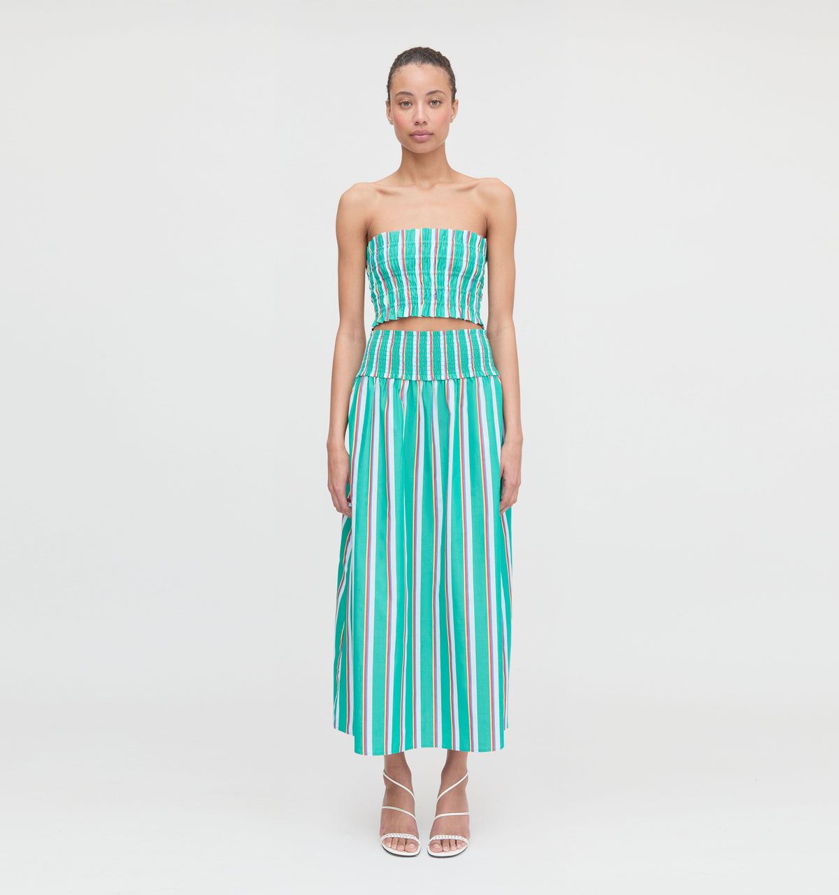 The Delphine Nap Skirt in Sunset Stripe