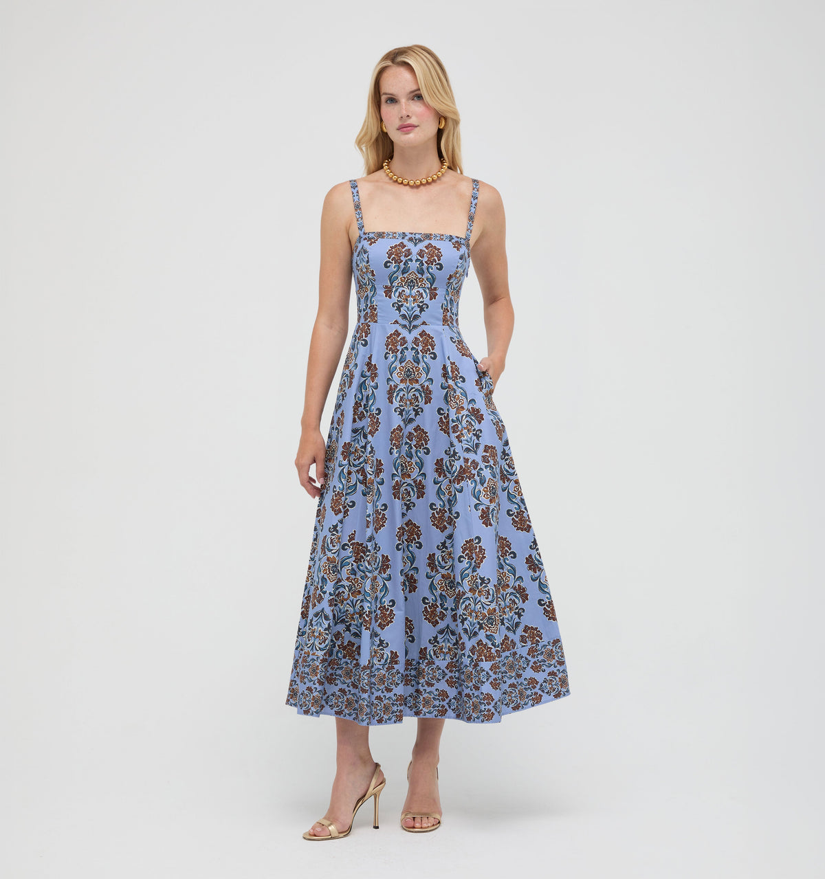 The Margot Dress in Stowell Medallion Iris