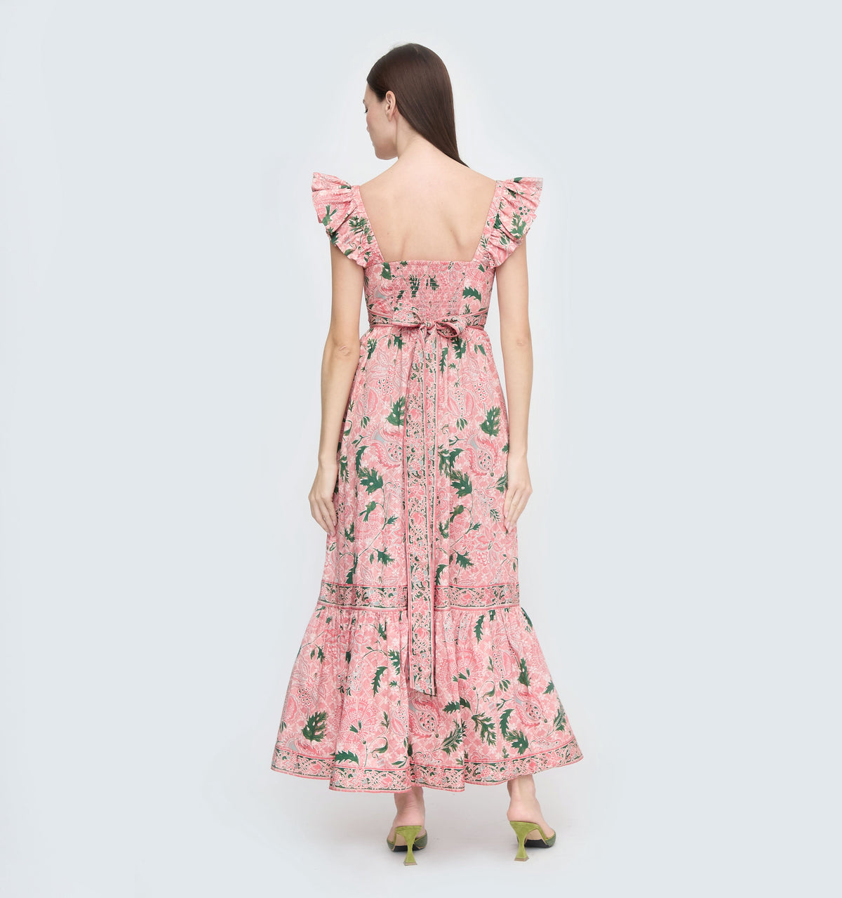 The Pippa Dress - Rose Calico Trellis