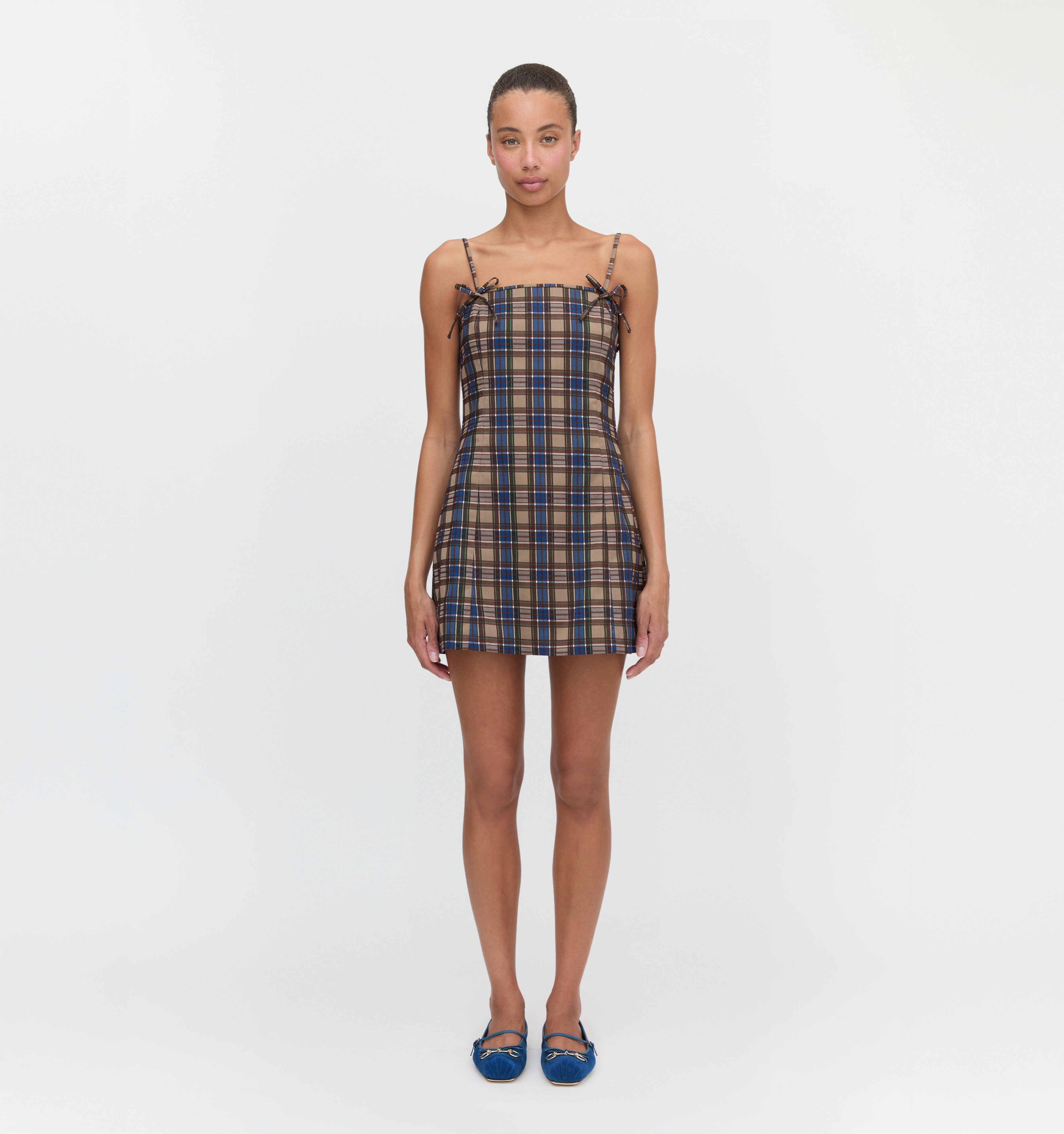 The Rennie Dress in Brown Spencer Plaid