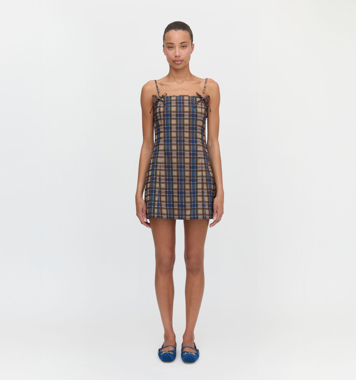The Rennie Dress in Brown Spencer Plaid