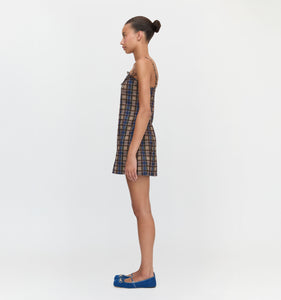 The Rennie Dress in Brown Spencer Plaid