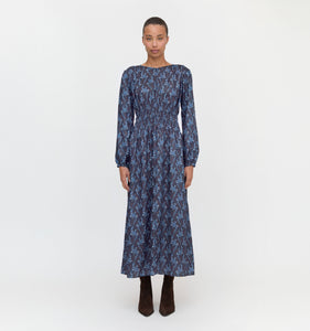 The Rosely Dress in Navy Cala Paisley
