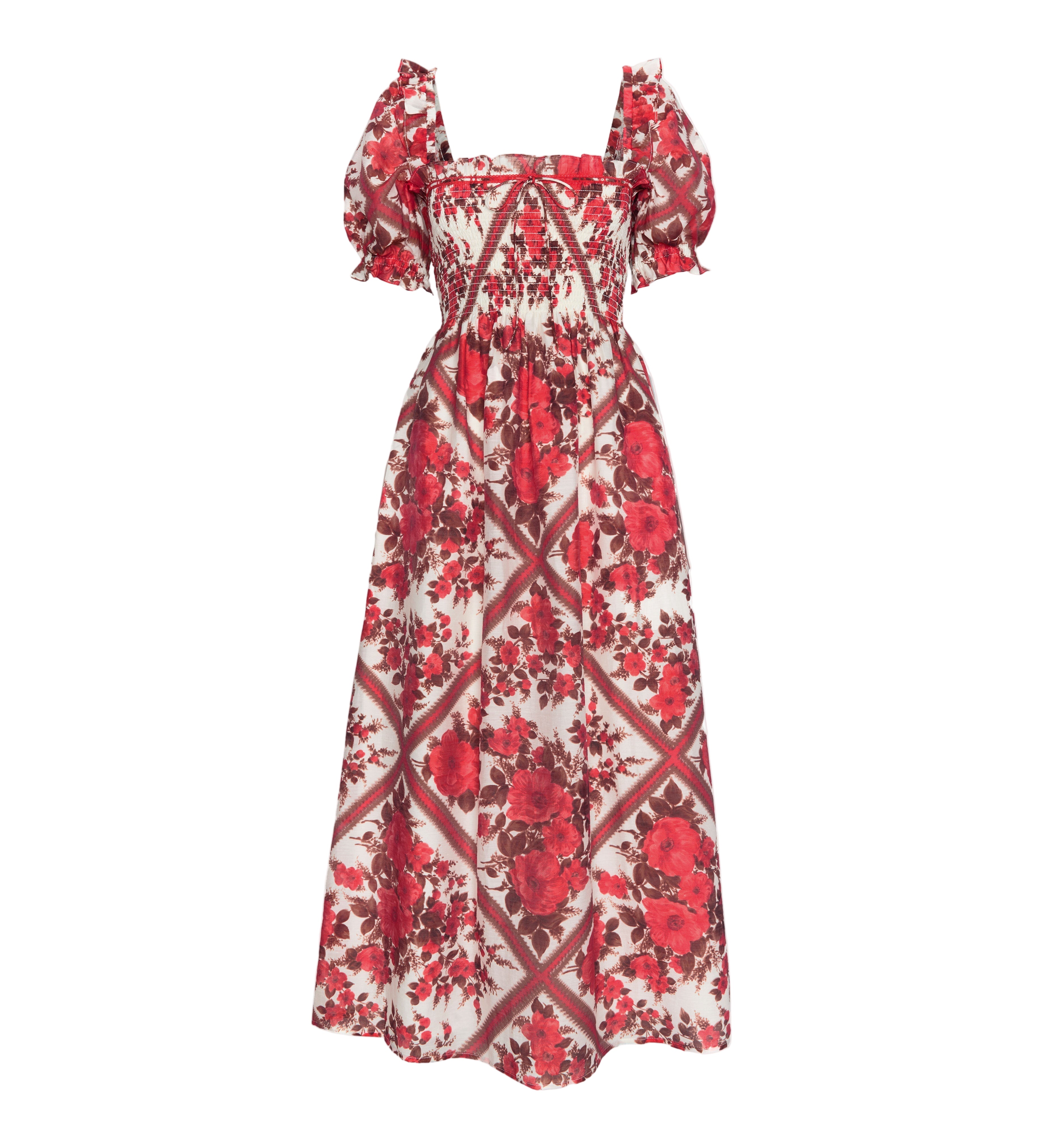 The Scarlett Nap Dress in Red Diamond Rose