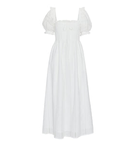 The Scarlett Nap Dress in White Broderie Voile