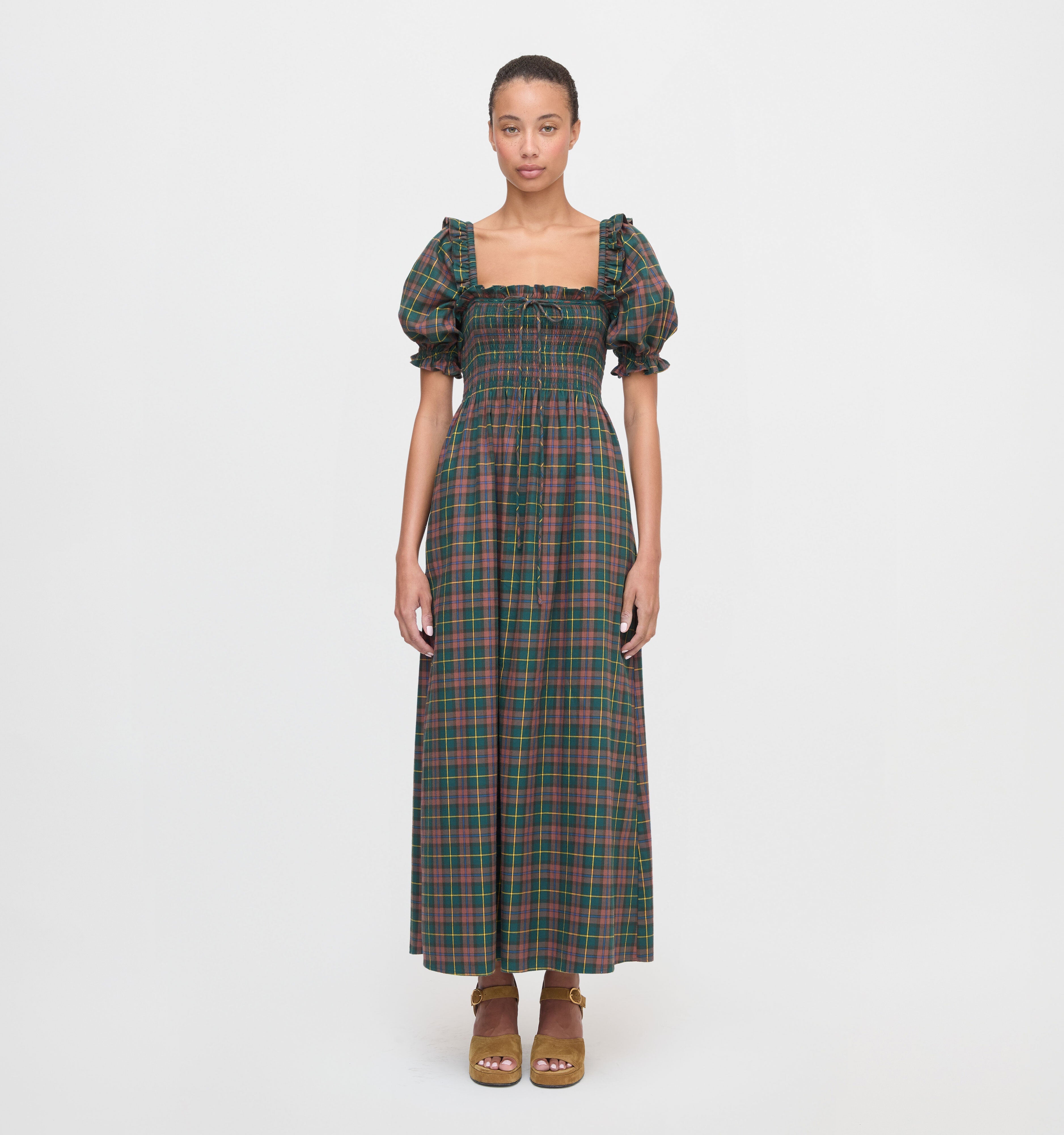 The Scarlett Nap Dress in Chestnut Tartan