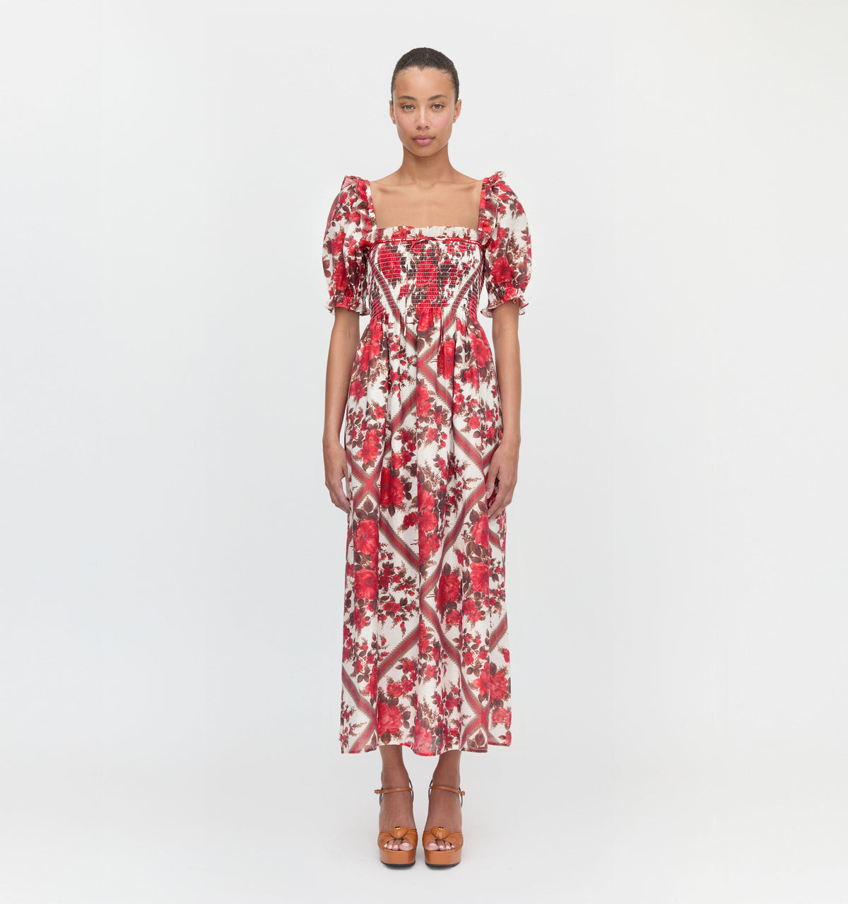 The Scarlett Nap Dress in Red Diamond Rose