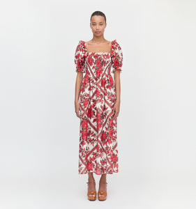 The Scarlett Nap Dress in Red Diamond Rose