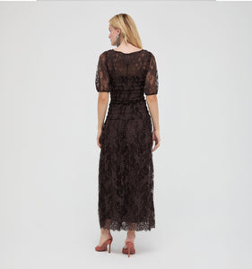 The Short Sleeve Dalia Nap Dress in Chocolate
