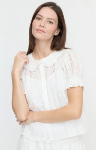 The Adelaide Top - White Broderie Voile