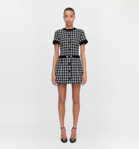 The Allegra Dress in Black and White Tweed