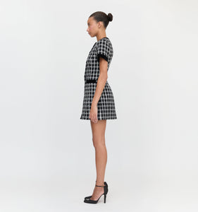 The Allegra Dress in Black and White Tweed