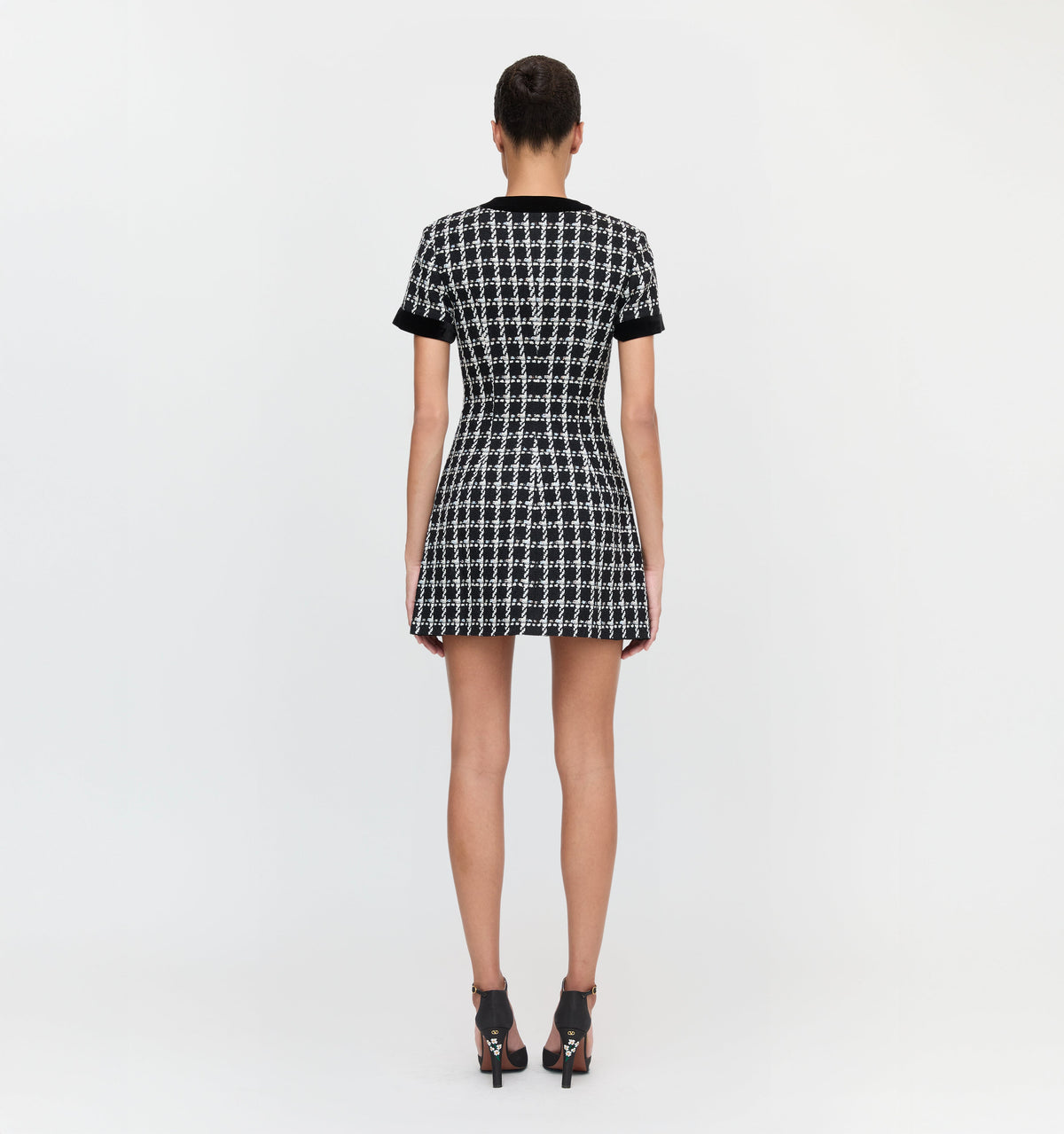 The Allegra Dress in Black and White Tweed