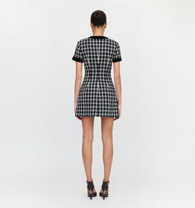 The Allegra Dress in Black and White Tweed