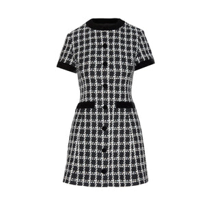 The Allegra Dress in Black and White Tweed