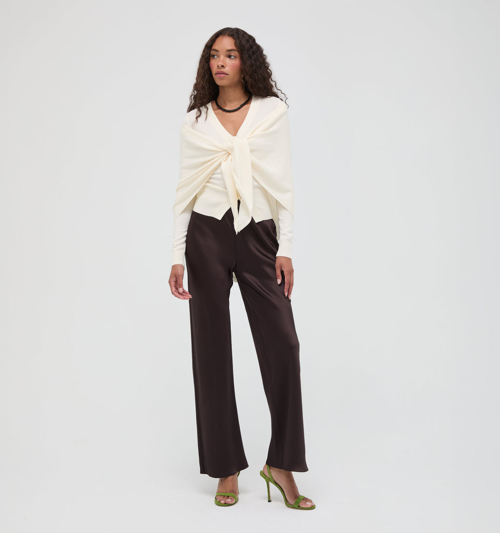 The Amal Cardigan in Antique White