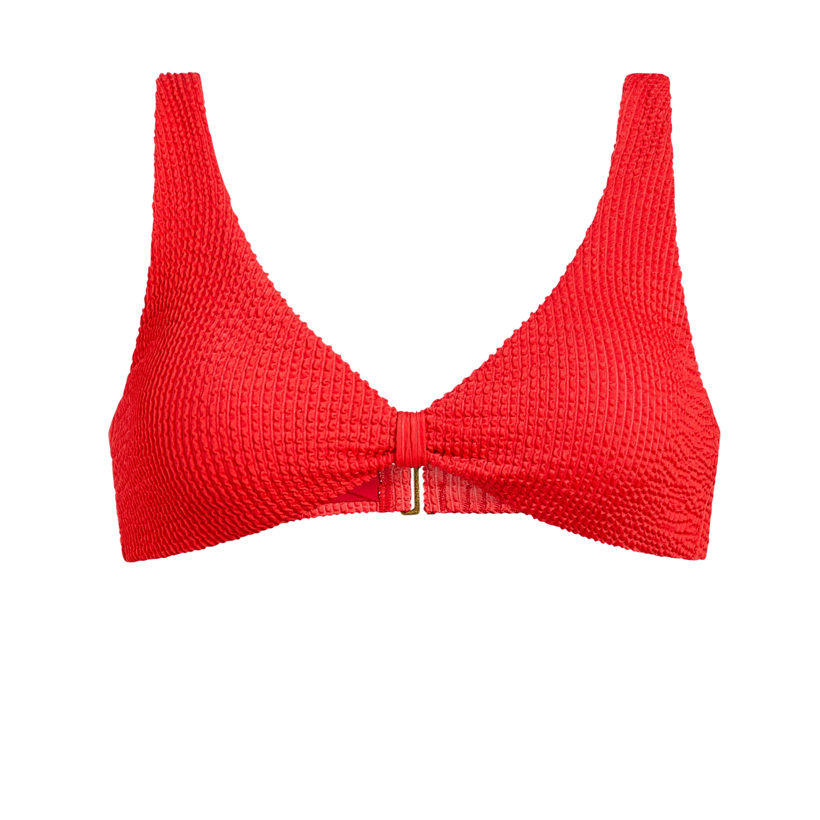 The Amor Bikini Top Seersucker in Firecracker