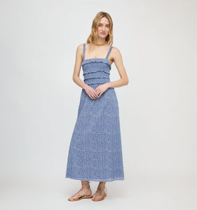 The Analiese Nap Dress in Cornflower Ditsy Thistle