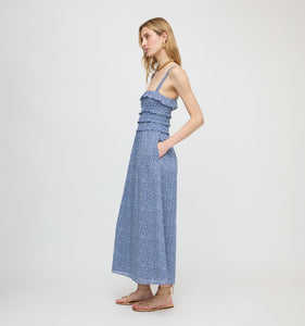 The Analiese Nap Dress in Cornflower Ditsy Thistle