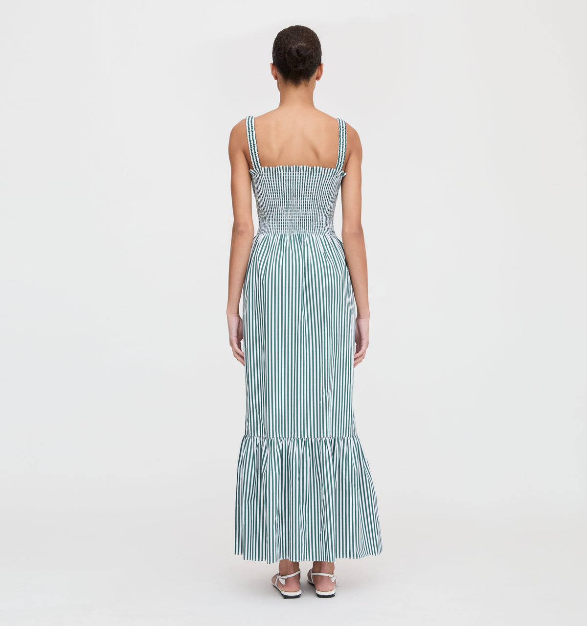 The Anjuli Nap Dress in Green Stripe