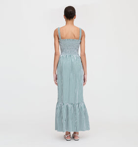 The Anjuli Nap Dress in Green Stripe